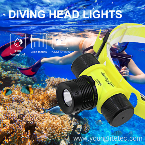 High Lumen Diving Swimming Waterproof Diving Headlamp